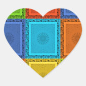 Geruite Whirl Art Print Hart Sticker (Voorkant)