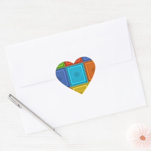 Geruite Whirl Art Print Hart Sticker (Envelop)