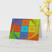 Geruite Whirl Art Print Kaart (Gele Bloem)