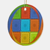 Geruite Whirl Art Print Keramisch Ornament (Links)