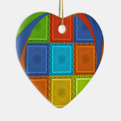 Geruite Whirl Art Print Keramisch Ornament (Rechts)