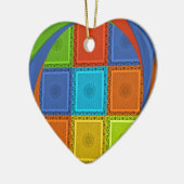 Geruite Whirl Art Print Keramisch Ornament (Links)