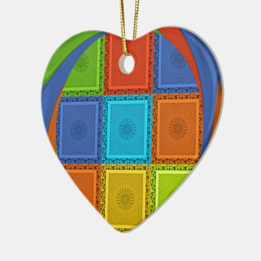 Geruite Whirl Art Print Keramisch Ornament (Links)