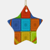 Geruite Whirl Art Print Keramisch Ornament (Rechts)