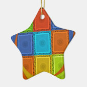 Geruite Whirl Art Print Keramisch Ornament (Links)