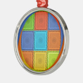 Geruite Whirl Art Print Metalen Ornament (Links)