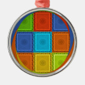 Geruite Whirl Art Print Metalen Ornament (Voorkant)