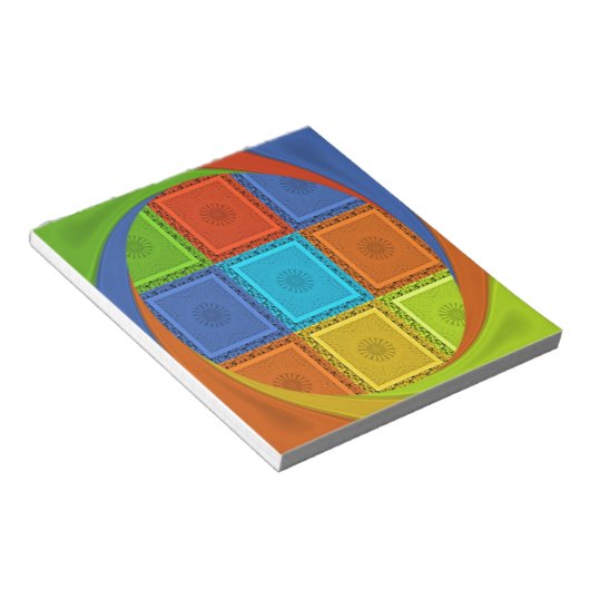 Geruite Whirl Art Print Notitieblok (Schuin)