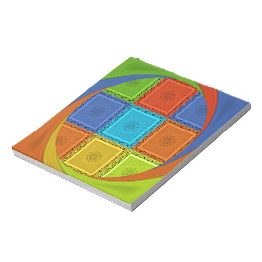 Geruite Whirl Art Print Notitieblok (Linkerzijde)