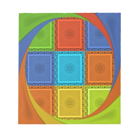 Geruite Whirl Art Print Notitieblok (Voorkant)