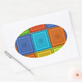 Geruite Whirl Art Print Ovale Sticker (Envelop)