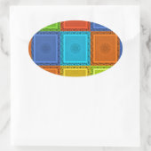 Geruite Whirl Art Print Ovale Sticker (Tas)