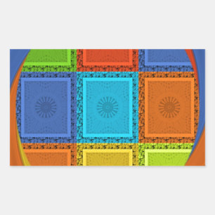 Geruite Whirl Art Print Rechthoekige Sticker