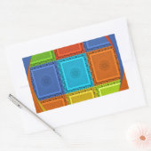 Geruite Whirl Art Print Rechthoekige Sticker (Envelop)