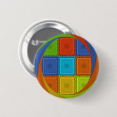 Geruite Whirl Art Print Ronde Button 5,7 Cm (Voorkant /achterkant)