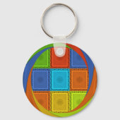 Geruite Whirl Art Print Sleutelhanger (Voorkant)