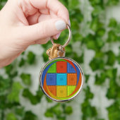 Geruite Whirl Art Print Sleutelhanger (Hand)