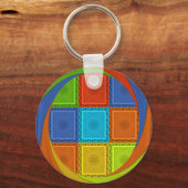 Geruite Whirl Art Print Sleutelhanger (Voorkant)