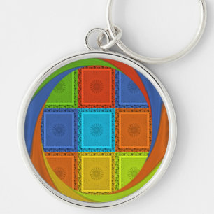 Geruite Whirl Art Print Sleutelhanger