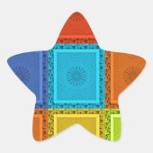 Geruite Whirl Art Print Ster Sticker (Voorkant)