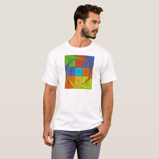Geruite Whirl Art Print T-shirt (Voorkant volledig)