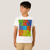 Geruite Whirl Art Print T-shirt (Voorkant volledig)