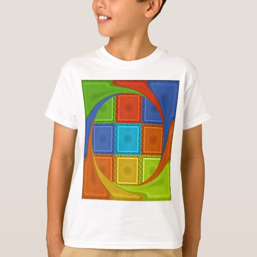 Geruite Whirl Art Print T-shirt (Voorkant)