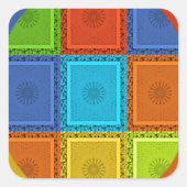 Geruite Whirl Art Print Vierkante Sticker (Voorkant)