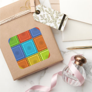 Geruite Whirl Art Print Vierkante Sticker