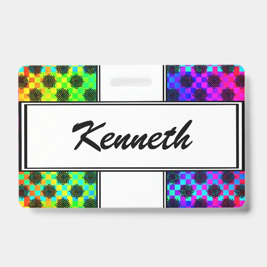 Geruite wielen door Kenneth Yoncich Badge (Voorzijde)