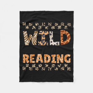 Geruite wilde boeken lezende en boekenwurm bibliot fleece deken