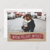 Geruite winter sjaal Kerstkaart - Baksteen Feestdagenkaart (Voorkant / Achterkant)