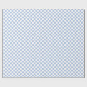 Geruite zachte hemelblauwe witte cadeaupapier rol (Vlak)