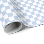 Geruite zachte hemelblauwe witte cadeaupapier rol (Rol Hoek)