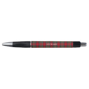 Geruite zwart-rode Stewart-tartan op maat Pen