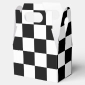 Geruite zwart-wit gevelgunst box bedankdoosjes (Geopend)