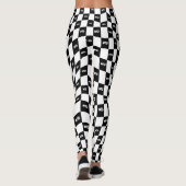 Geruite zwart-wit racecircuit retro jaren '70 leggings (Achterkant)