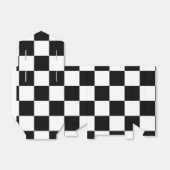 Geruite zwart-wit tent gunst box bedankdoosjes (Uitgevouwen)