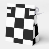 Geruite zwart-wit tent gunst box bedankdoosjes (Achterkant)