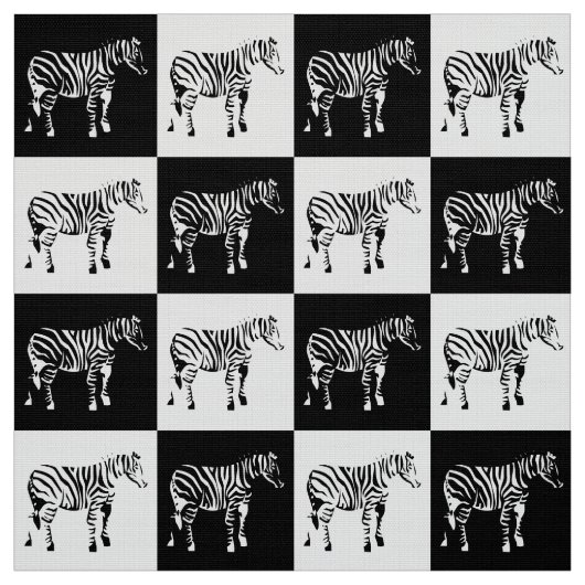 Geruite zwart-witte Zebra Stof (Swatch)