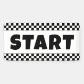 geruite Zwarte en witte Racing START-lijn auto Spandoek (Horizontaal)