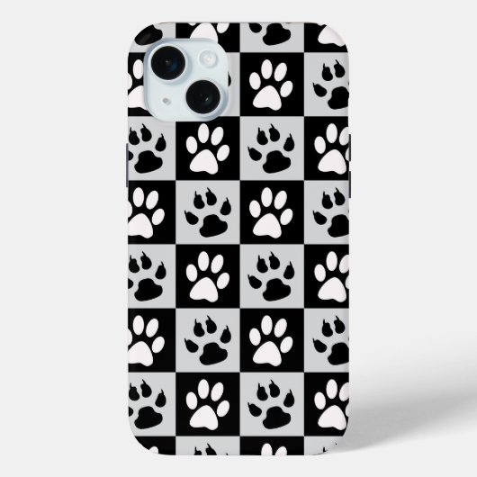 Geruite zwarte witte poten en klauwen Case-Mate iPhone case (Achterkant)