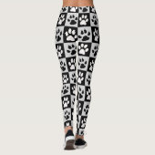 Geruite zwarte witte poten en klauwen leggings (Achterkant)