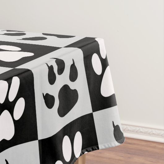 Geruite zwarte witte poten en klauwen tafelkleed (Voorbeeld)