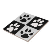 Geruite zwarte witte poten en klauwen tegeltje (Zijkant)