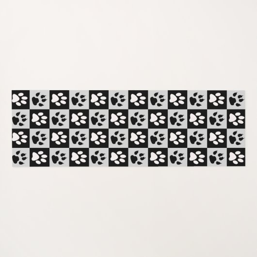 Geruite zwarte witte poten en klauwen yogamat (Achterkant (horizontaal))