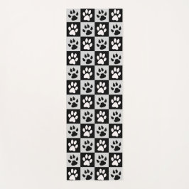 Geruite zwarte witte poten en klauwen yogamat