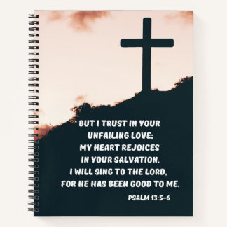 Geruststellend bijbelvers met een kruis, Psalm 13: Notitieboek