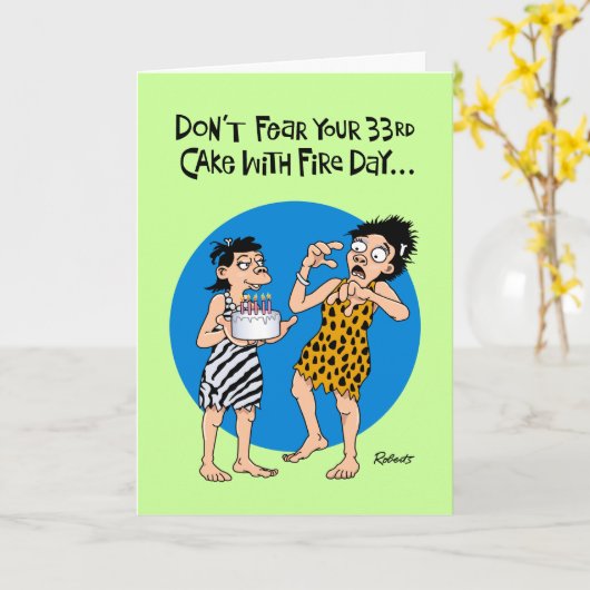 Geruststellende 33e verjaardag kaart (Gele Bloem)