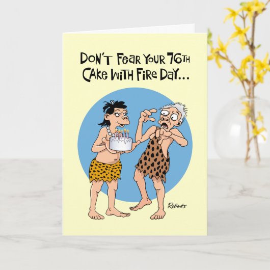 Geruststellende 76e verjaardag kaart (Gele Bloem)